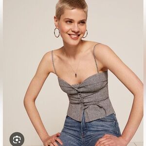 Reformation “Clayten” Bustier XS Check Top